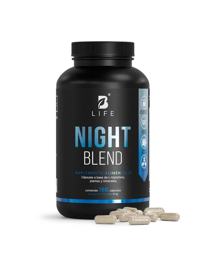 Night Blend con extractos Adaptógenos | Adicionada con Magnesio | 180 cápsulas  |  B Life - agewl