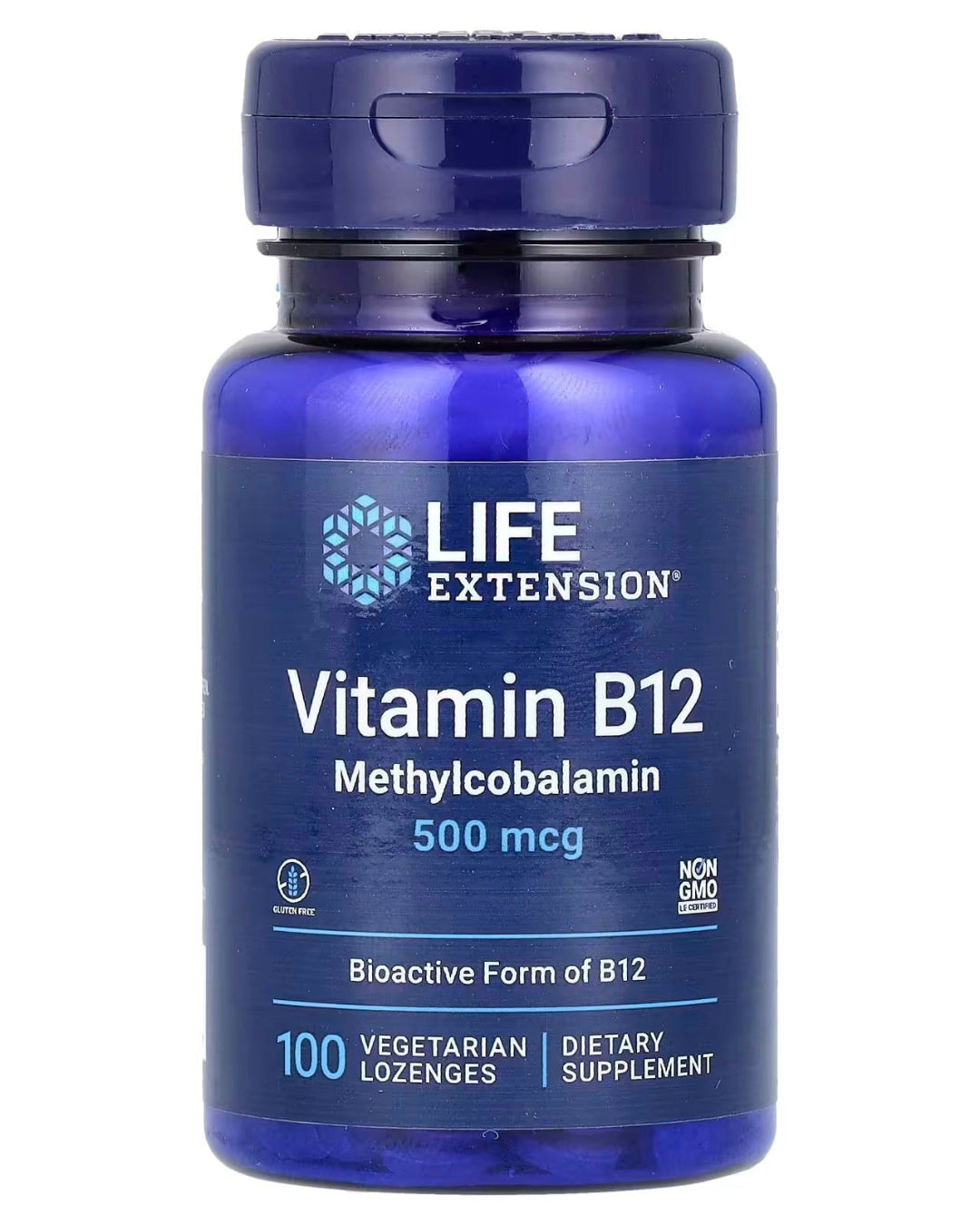Vitamina B12 Metilcobalamina 500 mcg  |  100 cápsulas  |  Life Extension - agewl